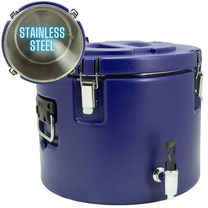 5 Gallon Insulated Beverage Cooler: 5 Gallon Water Dispenser - water dispenser with Stainless Steel Interior and Spout/Spigot, Portable Sports Cooler for Camping, Parties, and Outdoors