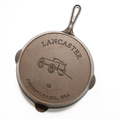 Lancaster Cast Iron No. 10 Skillet - 11-5/8-Inch Pre-Seasoned Heirloom Pan - Made in USA
