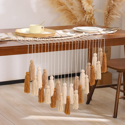 Perseverance Trade Boho Macrame Wall Hanging Decor Khaki & Beige Tassels Garland Wall Décor with Wooden Beads for Bedroom Living Room Girls Boys Nursery Neutral Home Decor Aesthetic