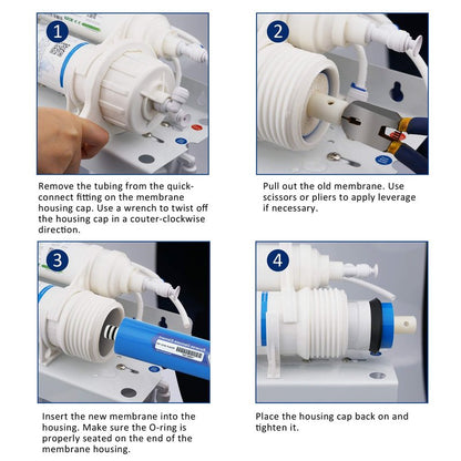 Membrane Solutions RO Membrane, 400 GPD Reverse Osmosis Membrane, 3.0"x12" Water Filter Replacement for Under Sink Home Drinking RO Water Purifier System