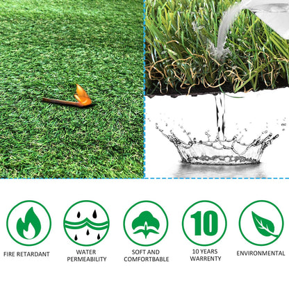 Petgrow Artificial Grass Rug 6.5 FT x10 FT(65 Square FT), Realistic Indoor Outdoor Garden Lawn Landscape Patio Synthetic Turf Mat- Thick Fake Faux Grass