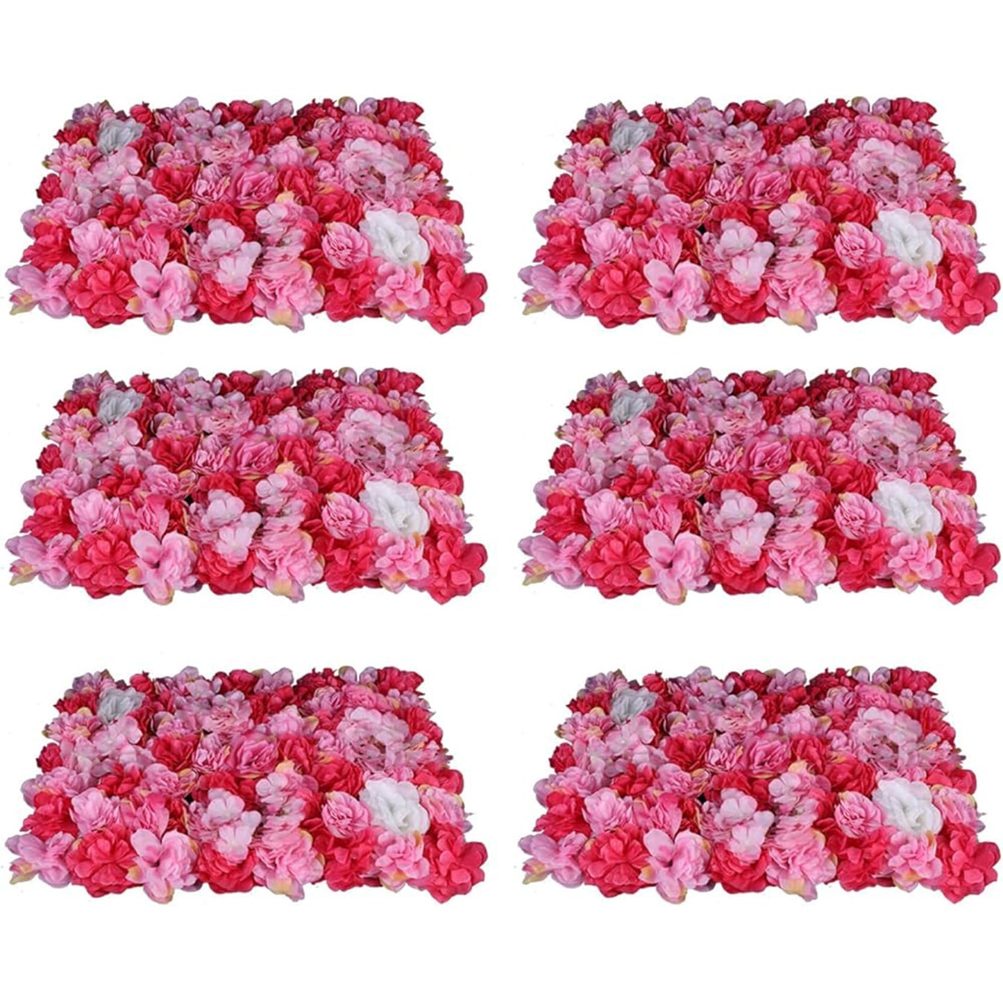 GOUZIBHD Floral Wall Panel for Wedding Celebrations Party Home Decor, 24x16in Faux Flower Wall Background, Artificial Flower Wall Panels, Silk Flower Backdrop