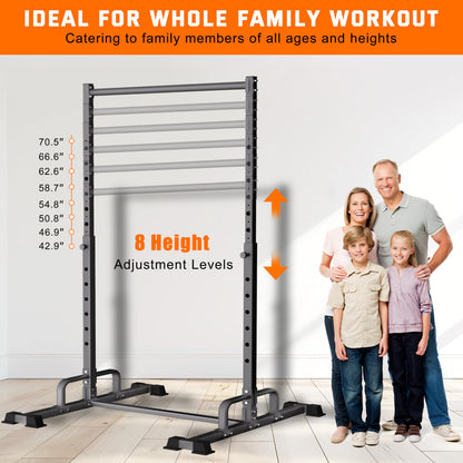 HWOOUSA Pull Up Station, Adjustable Pull Up Bar Free Standing Power Racks, Multifunctional Heavy Duty Steel Pull Up Tower, For 2×2" with 1″ Hole Size Squat Rack Accessories, Support 600 LBS Capacity