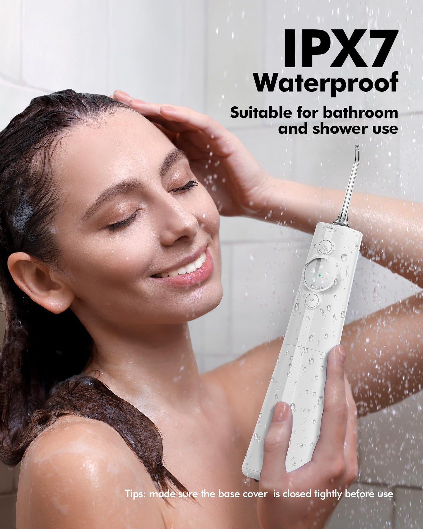 Water Flosser Teeth Pick: 300ML & LED Display 5 Modes Rechargeable Dental Flossers for Braces,Sensitive Gums, Portable Flossing for Teeth Cleaning, IPX7 Waterproof Cordless for Home Travel Use