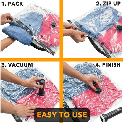 SpaceAid Travel Vacuum Bags - 24 Pack Compression Bags with Electric Pump for Luggage & Clothing