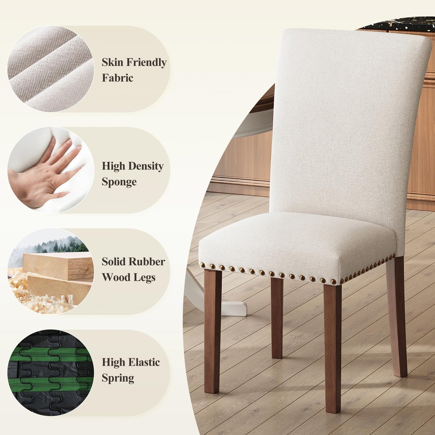COLAMY Upholstered Dining Chairs Set of 4