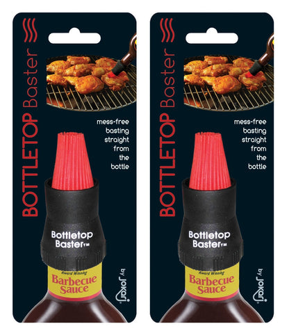 Jokari Crazy But It Works Silicone Bottletop BBQ Baster, Black, 2-Pack