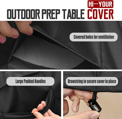 40" 32" 420D Outdoor Prep Table Cover Fits Royal Gourmet Double-Shelf & Keter Unity Portable Cart Waterproof Heavy Duty