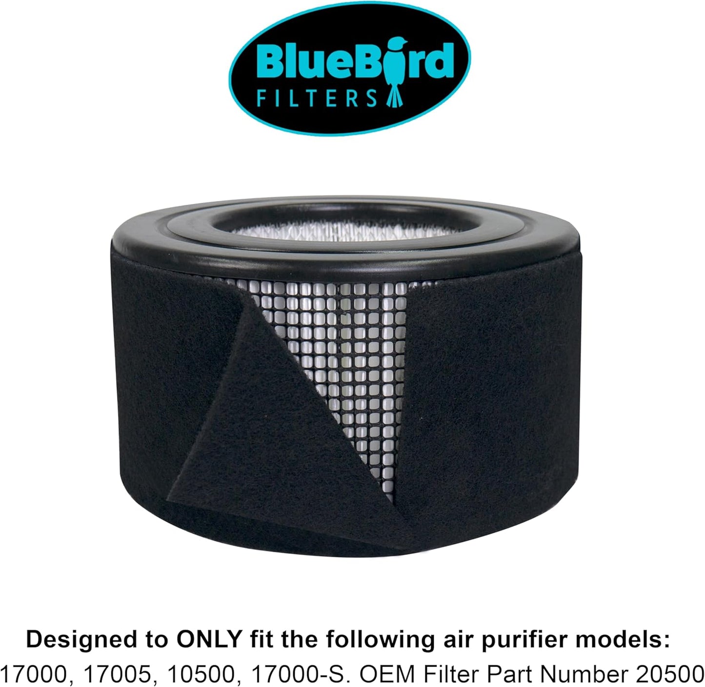 Replacement Prefilter, Fits Honeywell 17000-S, Carbon Charcoal, 2 Pack
