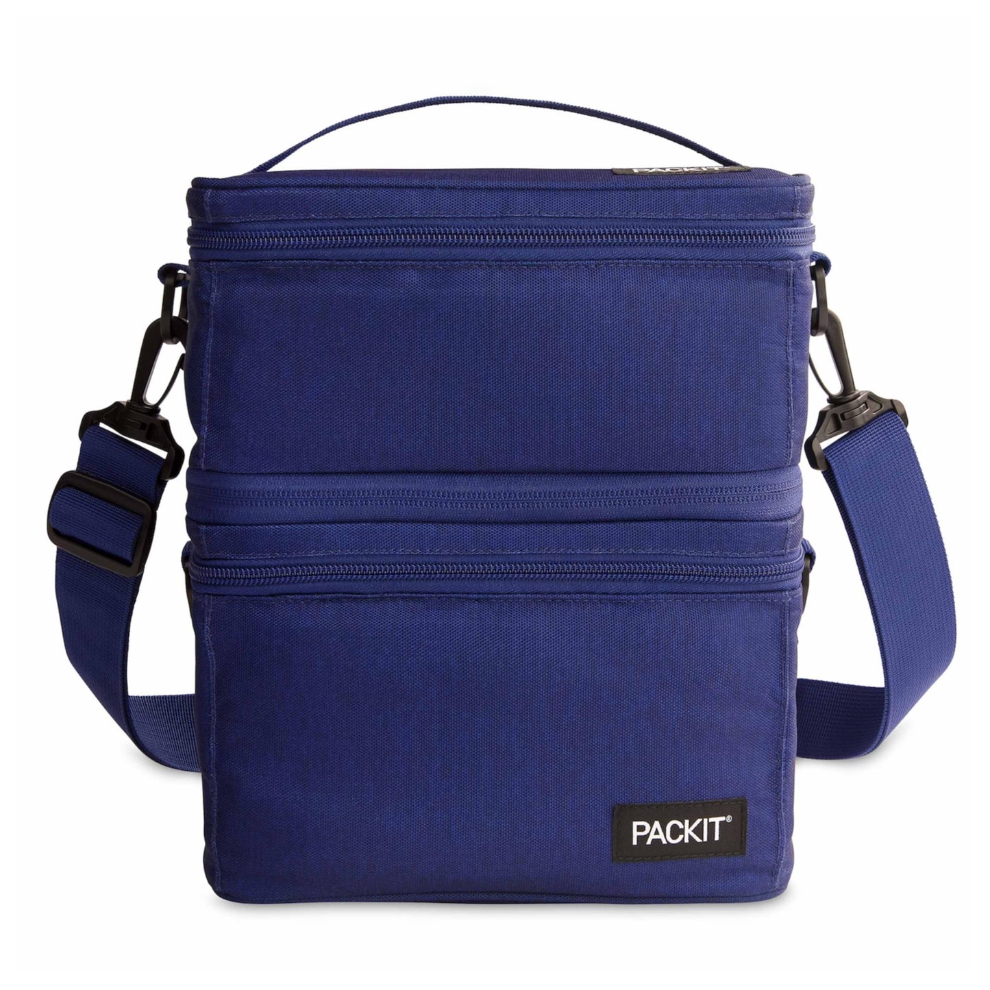 PackIt MOD 3-IN-1 Lunch Box, True Blue, Triple Function System, Insulated and Freezable with EcoFreeze Technology, Removable Crossbody Strap, Top Handle, Designed for Fresh Office or Work Lunches