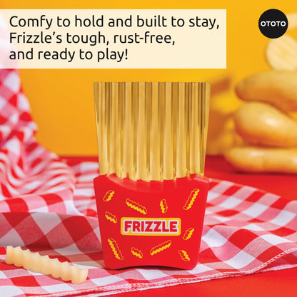 NEW - OTOTO Frizzle Crinkle Fry Cutter - Crinkle Cutter for Veggies, Waffles, Fries, Cool Kitchen Gadgets, Cute Kitchen Accessories, Funny, Unique Gifts, White Elephant Gifts, Quirky