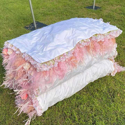 UYCVT Handmade Romantic Colorful Flowers Wall Large Artificial Flower Wall Backdrop Panels, Rose Wedding Backdrop 300 * 300Cm*3-300 * 300cm/10 * 10FT