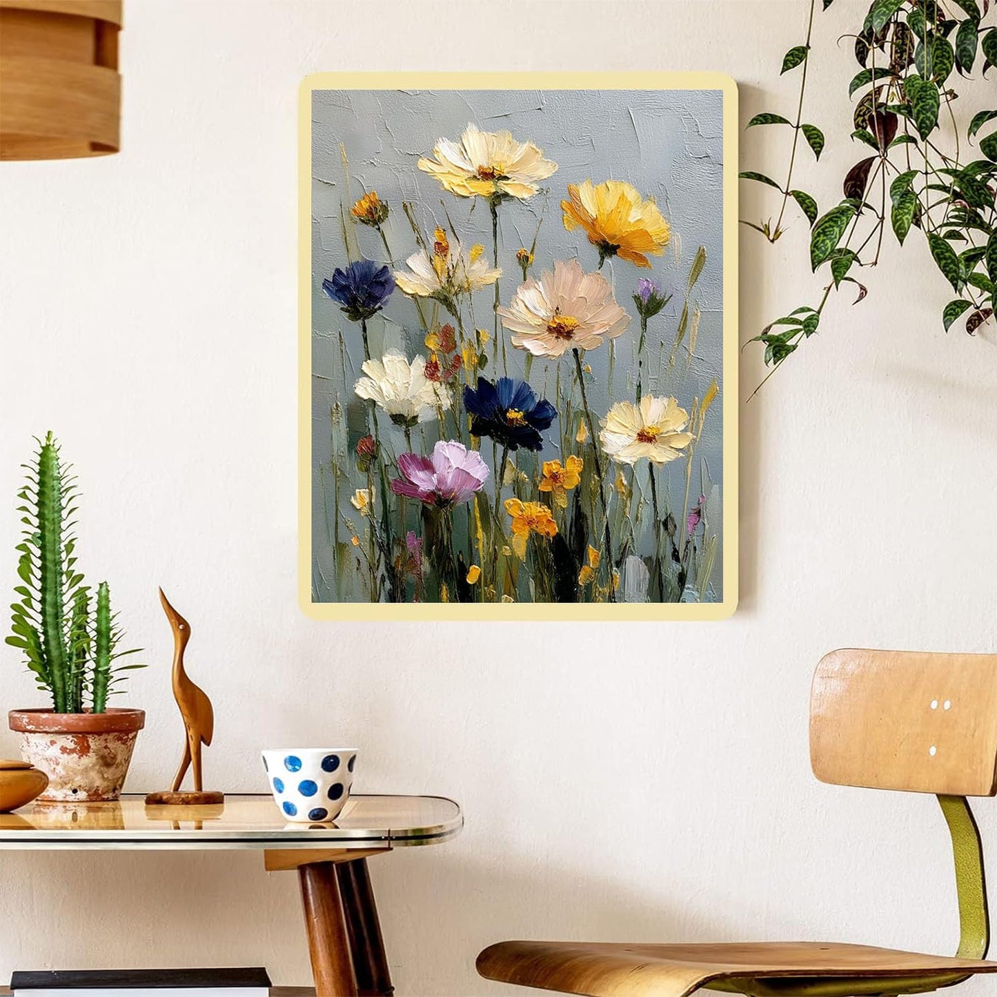 Flower Paint by Numbers for Adults with Framed Canvas - with Wooden Easel, Paint by Number on Canvas Flowers, DIY Acrylic Oil Painting Kits with Brushes Nice Gift Box for Home Wall Decor (16x20 inch)