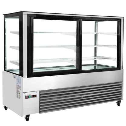 KoolMore Refrigerated Bakery Display Case for Cakes, Pies, and Pastries, 71” Stainless Steel Frame, Glass Front, Multi-Tiered Shelving Rack and LED Lighting- 30 cu.ft (RBD30C)
