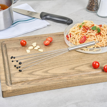 Restaurantware 12.5 in Stainless Steel Ball Whisk with Silicone Tips - German Standard Sauce & Gravy Whisk, Non-Scratch, Dishwasher Safe - Non-Stick Silicone Ball Whisk for Baking