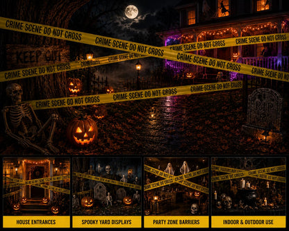 ATERET Crime Scene Do Not Cross Tape 2 Pack 3 inch x 1000 feet, Hazard Safety Tape, Construction Tape for Danger/Hazardous Area, Ideal Use for Halloween Decorations, Party, Work-Site