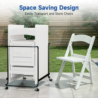 Winlice White Resin Folding Chairs - Stackable Chairs with Padded Seats, 800LB Weight Capacity Comfortable Chair - Indoor/Outdoor Folding Chairs for Events - Lightweight Foldable Chairs (10 Pack)