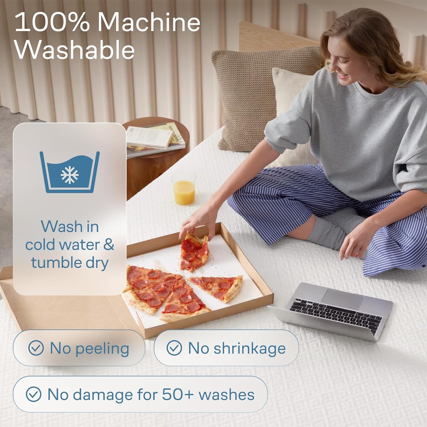 100% Waterproof Twin Mattress Protector - Noiseless & Cooling Bamboo Viscose - Ultimate Spill & Stain Defense (White)
