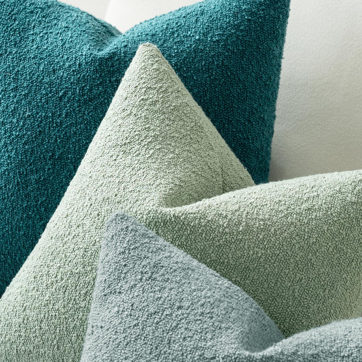 Pack 1 Decor,12x20 Inch MIULEE Textured Boucle Throw Pillow Cover Teal Accent Solid Lumbar Spring Pillow Case