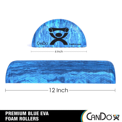 CanDo Premium Blue Marble EVA Foam Roller for Muscle Restoration, Massage Therapy, Sport Recovery and Physical Therapy 6" x 12" Half-Round