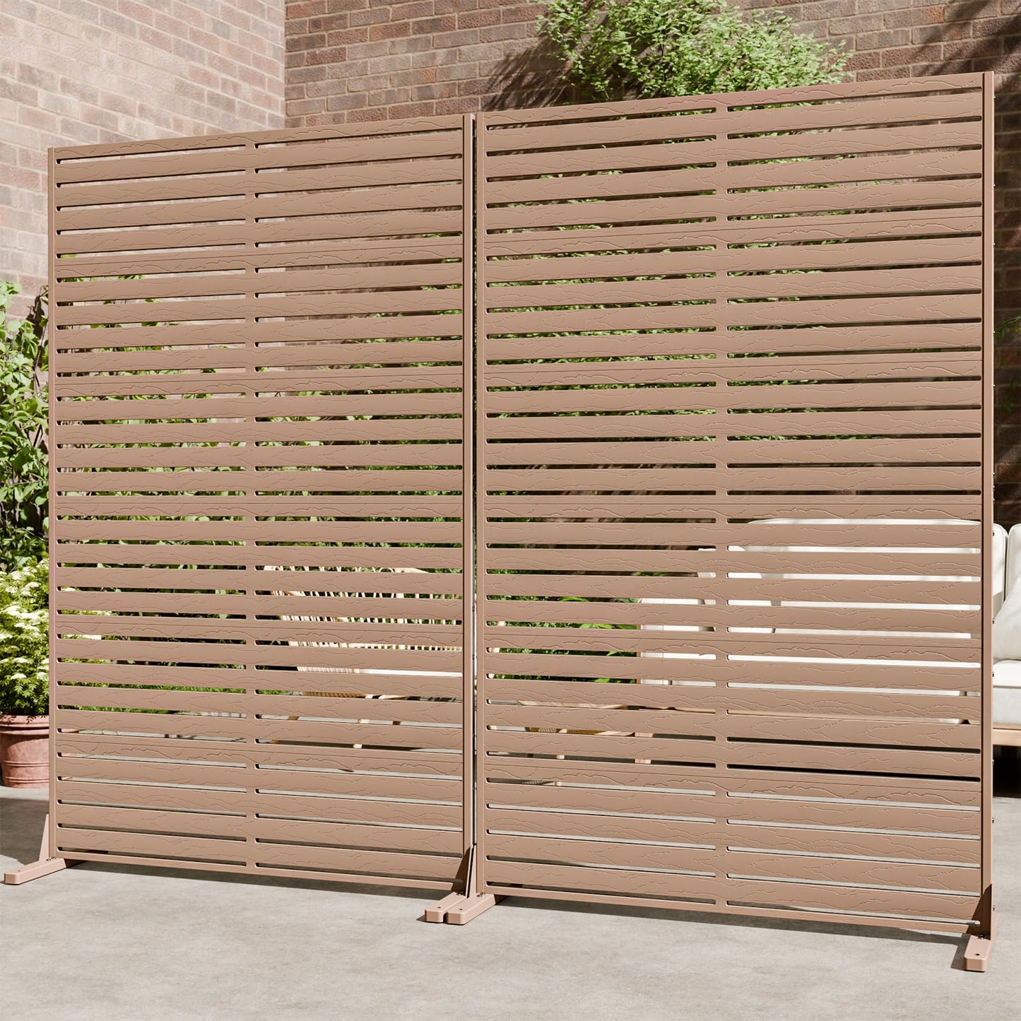Trygoal Privacy Fence Screen Outdoor Freestanding Privacy Panel, 72" H×47" W HDPE Decorative Panels with Stand, Room/Garden Divider, Outdoor Privacy Screen for Patio,Deck, Balcony, Pool
