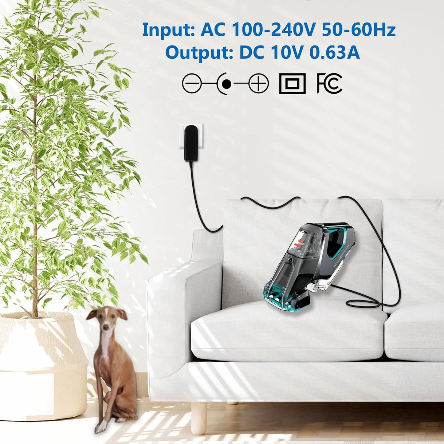 Charger for Bissell Pet Stain Eraser 2837 2842 2846 2877, Compatible with Bissell 1624554 Cordless Vacuum Cleaner