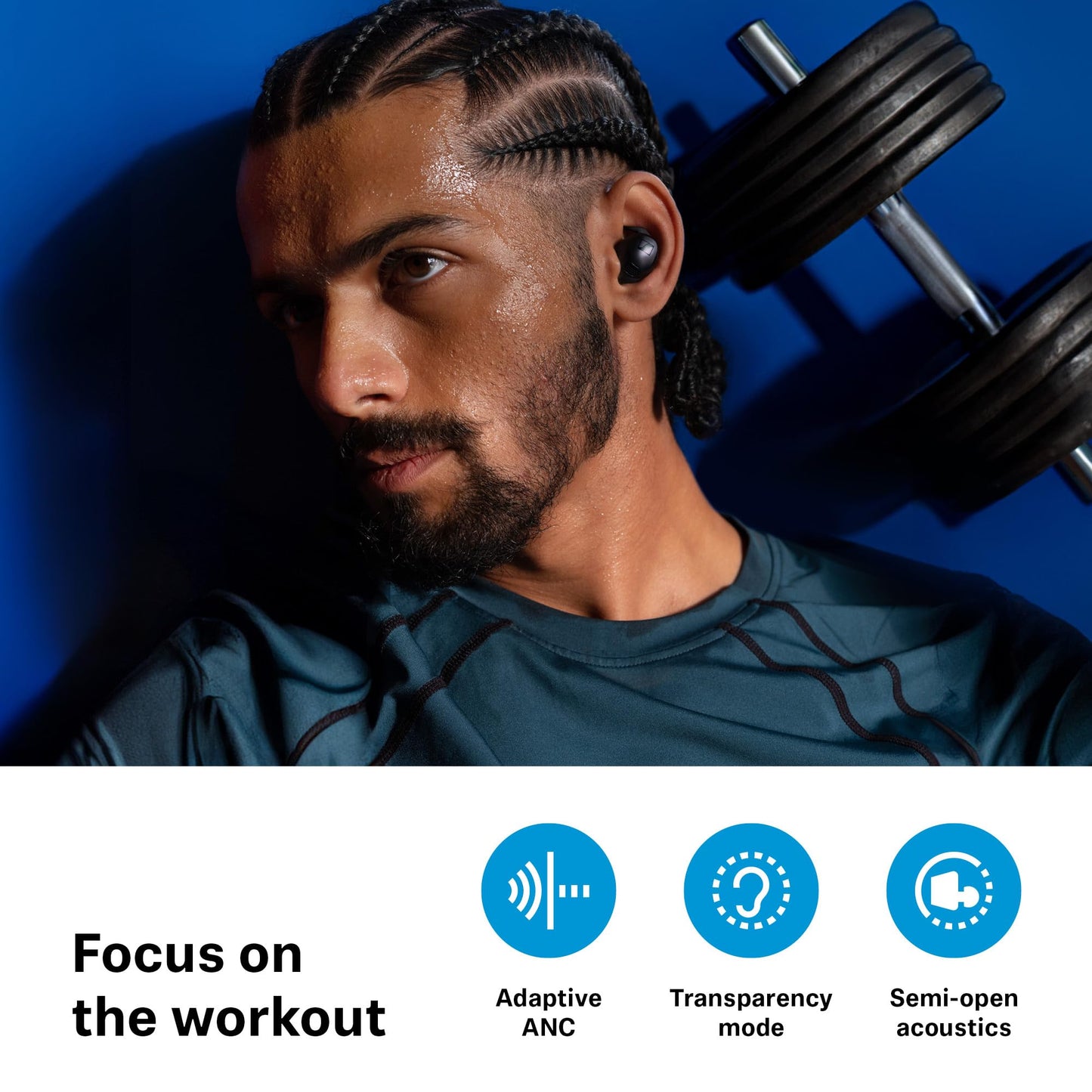 Sennheiser Momentum Sport - Earbuds with Sport Sound Tuning and Adaptive ANC, Secure Fit, 24-Hour Battery Life, Fitness Tracker for Body, Olive
