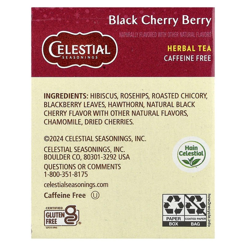 CELESTIAL SEASONINGS HERB TEA,BLK CHERRY BERRY, 20 BAG (pack of 3)