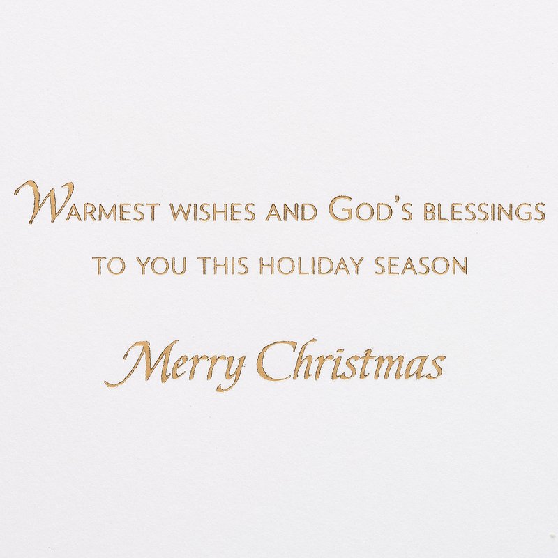 Papyrus Religious Christmas Card with Wooden Manger Nativity Scene (A Child is Born)