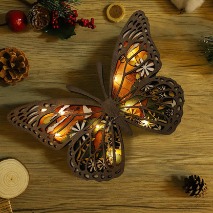 Laozai Wooden Forest Animals Butterfly Decor Cabin Rustic Decor Wall Decor for Bedroom Living Room Table Decorative