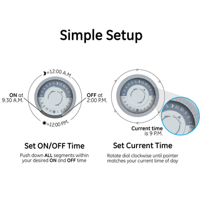 GE 24-hour Mechanical Pool Timer Switch, 2HP 40A Load Capacity Pool Pump Timer, Outdoor NEMA 3R-Rated Box , Universal Voltage Replacement, Water Heater , Tamper Resistant, 46536