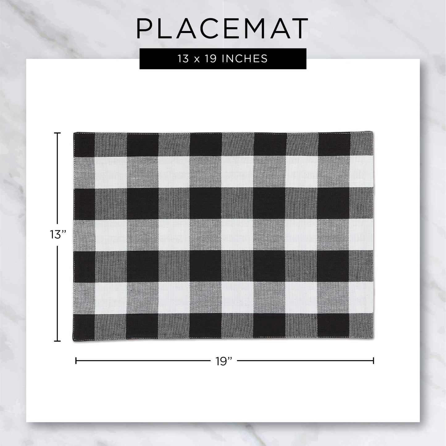 DII Two-Toned Collection Tabletop, Placemat Set, Stone, 6 Piece