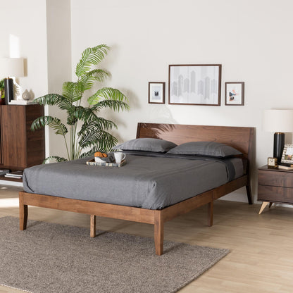 Baxton Studio Salvatore Platform Bed, Queen, Walnut Brown
