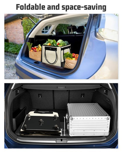 LOEUO Large Reusable Grocery Bag on Wheels, Foldable Rolling Tote Bag with Detachable Roller