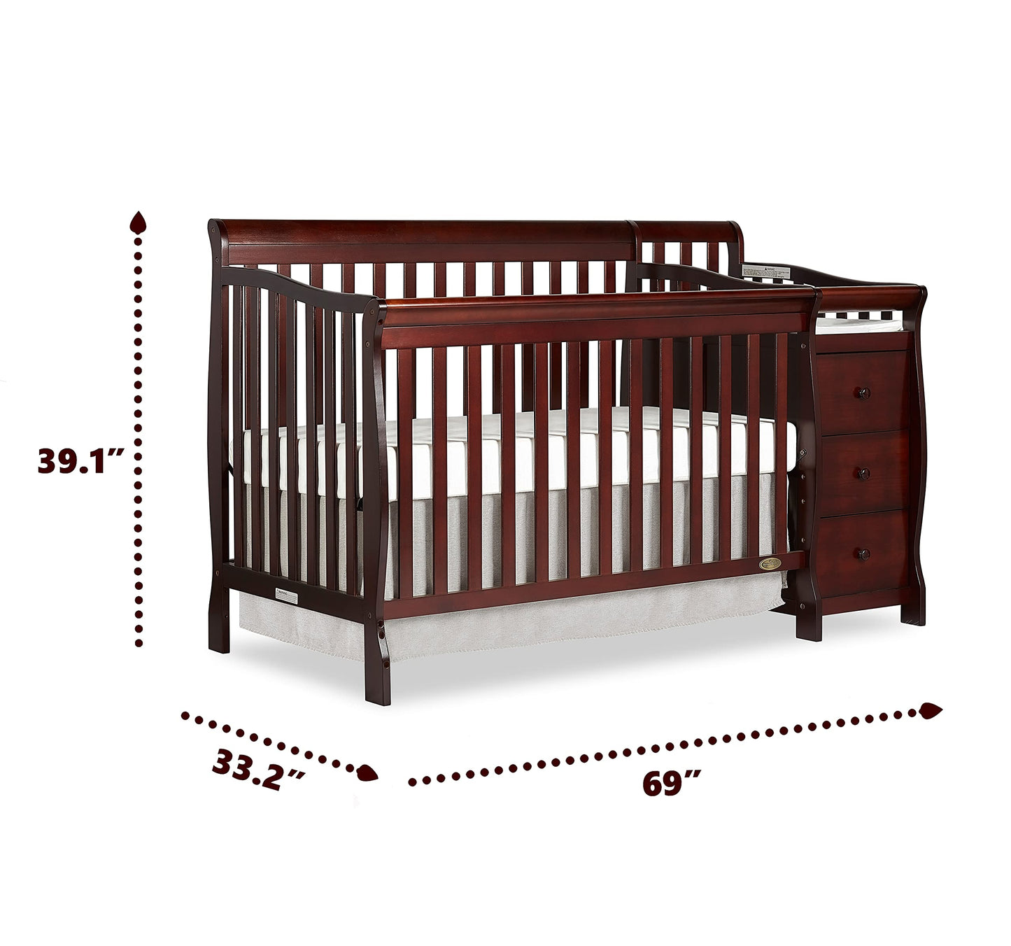 Dream On Me 5 in 1 Brody Convertible Crib with Changer