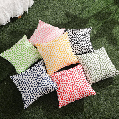 Set of 2 Black Polka Dot Outdoor Pillow Covers, 20x20 Waterproof Decorative Cases for Summer Outdoor Sofa Bed Cushion