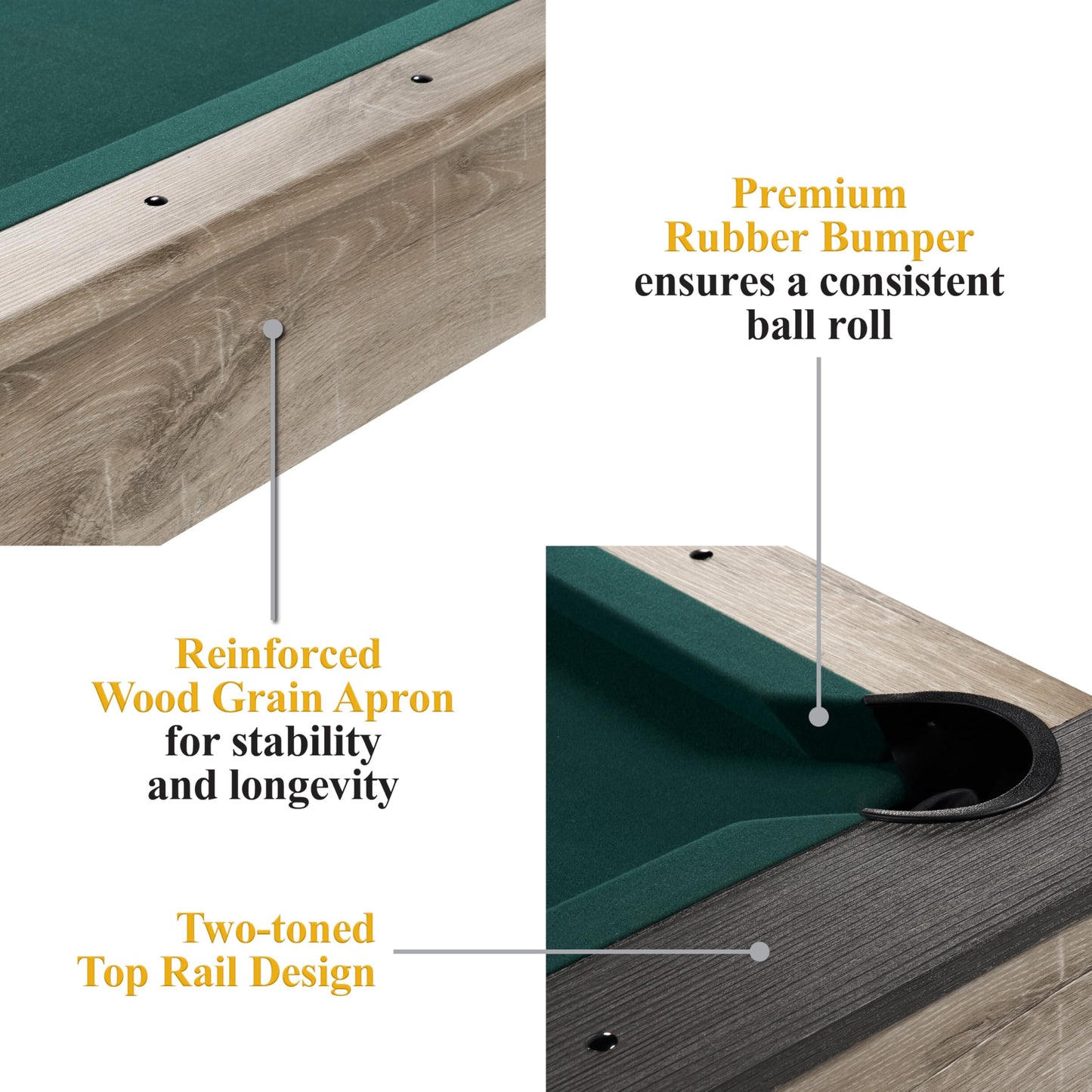 Barrington Billiards Westmont 7' Pool Table, 3-in-1 Dining Top & Table Tennis with Game Accessories & Rolling Storage Caddy