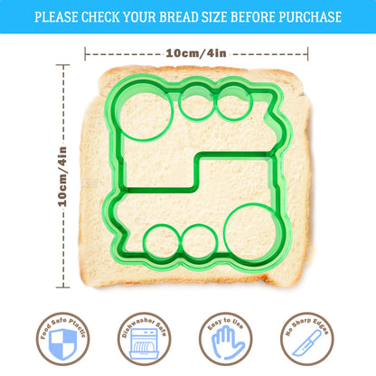 FUNGYAND Sandwich Cutter Set, All in One Bento Box Complete Supplies and Accessories Kit Includes Sandwich Bread Cutters, Fruit Cutter, Animal Food Picks, Silicone Cups