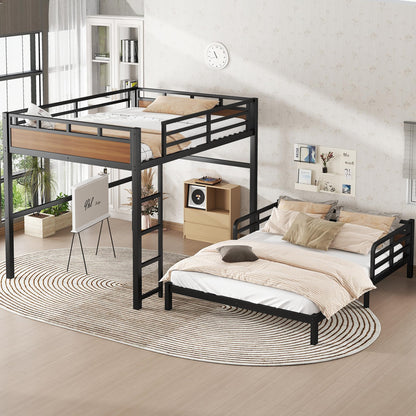 Bellemave Queen Over Queen Bunk Bed with Headboard and Full Length Guardrail, Separable Bunk Bed Queen Size, Heavy Duty Bunk Beds Can Turns Into Loft Bed and Platform Bed, Walnut