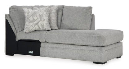 Signature Design by Ashley Casselbury Casual Right-Arm Facing 2-Piece Sectional with Chaise, Loose Seat Cushions and 4 Throw Pillows, Light Gray
