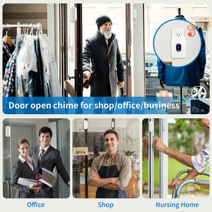 Daytech Wireless Door Chime, Door Dinger for Business Entry/Store/Home/Office, Door Alarms When Opened with 800 Ft Range,20 Chimes 5 Adjustable Volume 2 Sensors + 2 Receivers