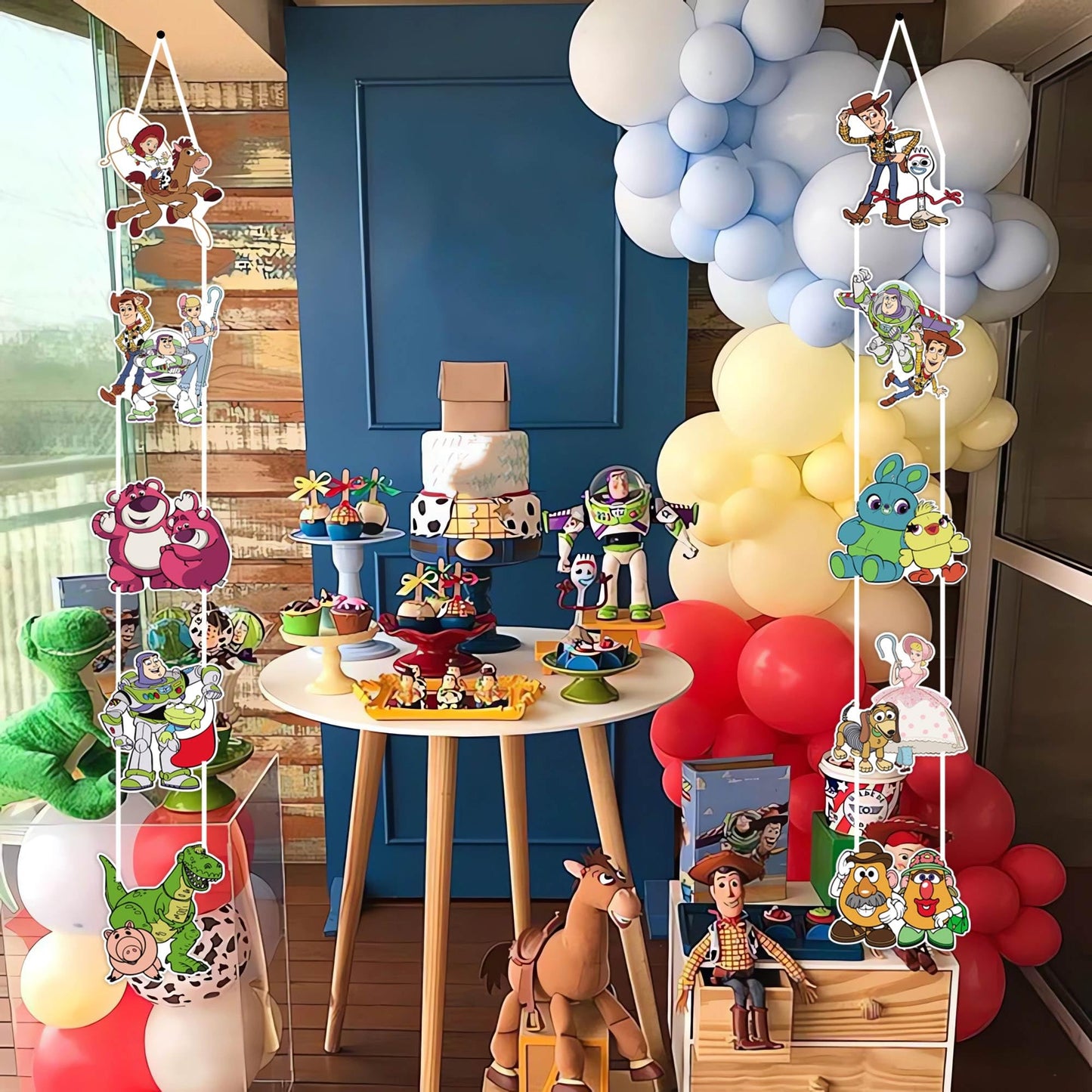 Cartoon Birthday Decorations, Birthday Party Porch Sign Banner Decoration Supplies, 10 Pcs Hanging Porch for Theme Party Supplies