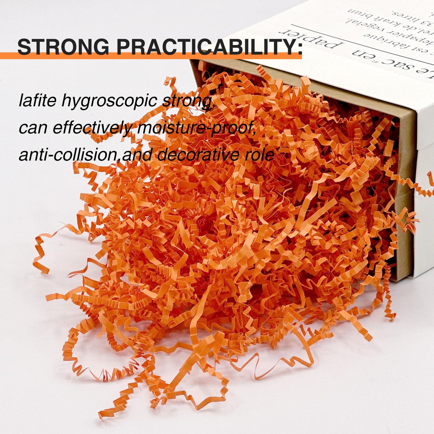 Corlcol 2LB Crinkl Paper Shred Filler for Bag Gift Box Basket Confetti Paper Shreded Stuffing Decoration for on Halloween Day (Orange)