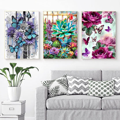 EWJRNSF 6 Pack 5D Diamond Painting Kits for AdultsBeginners, Diamond Arts Kits Diamond Art Sets,GemPainting Arts & Crafts Home Wall Decoration 11.8x15.7Inches Butterfly