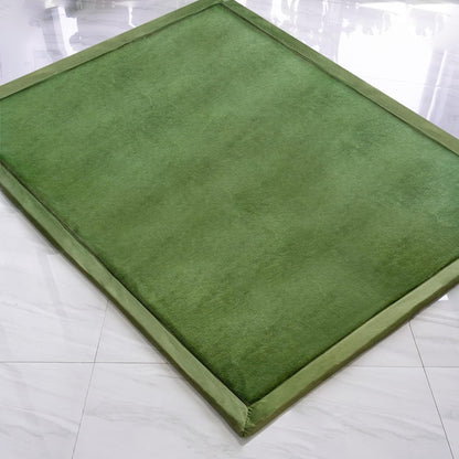Olive Green Non-Slip Memory Foam Playmat - Large Tatami Area Rug Pad for Kids