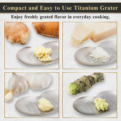 Wablade Japanese Titanium Grater – Made in Japan, 3.4 Inches Fine Grating Plate for Garlic, Ginger & Wasabi, Compact Precision Kitchen Tool Designed for Everyday Food Preparation