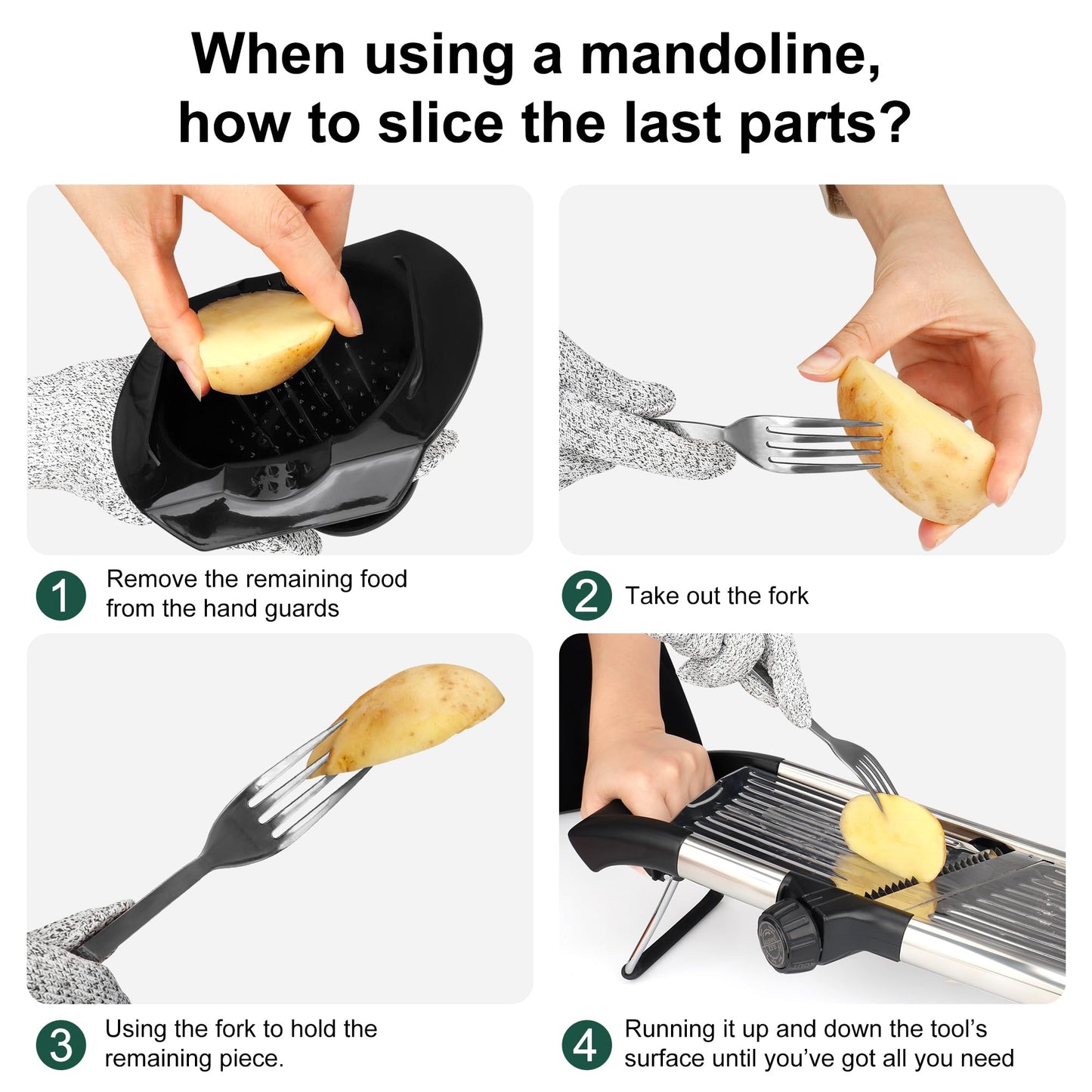 Mandoline Slicer for Kitchen, Adjustable mandoline food slicer， Stainless Steel vegetable slicer with a pair of Gloves