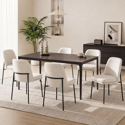 COLAMY Dining Chairs Set of 4, Modern Dining Chairs, Fabric Upholstered Dining Chairs, Kitchen Chairs with Curved Back and Metal Legs for Dining Room Kitchen Restaurant, Beige