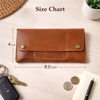 TheAntiq Leather Currency Pouch, Currency Organiser, Dollar Bills Holder, Bills Organizer, Money Envelope with Mobile Pocket, Money Bag For Men & Women (TAN)