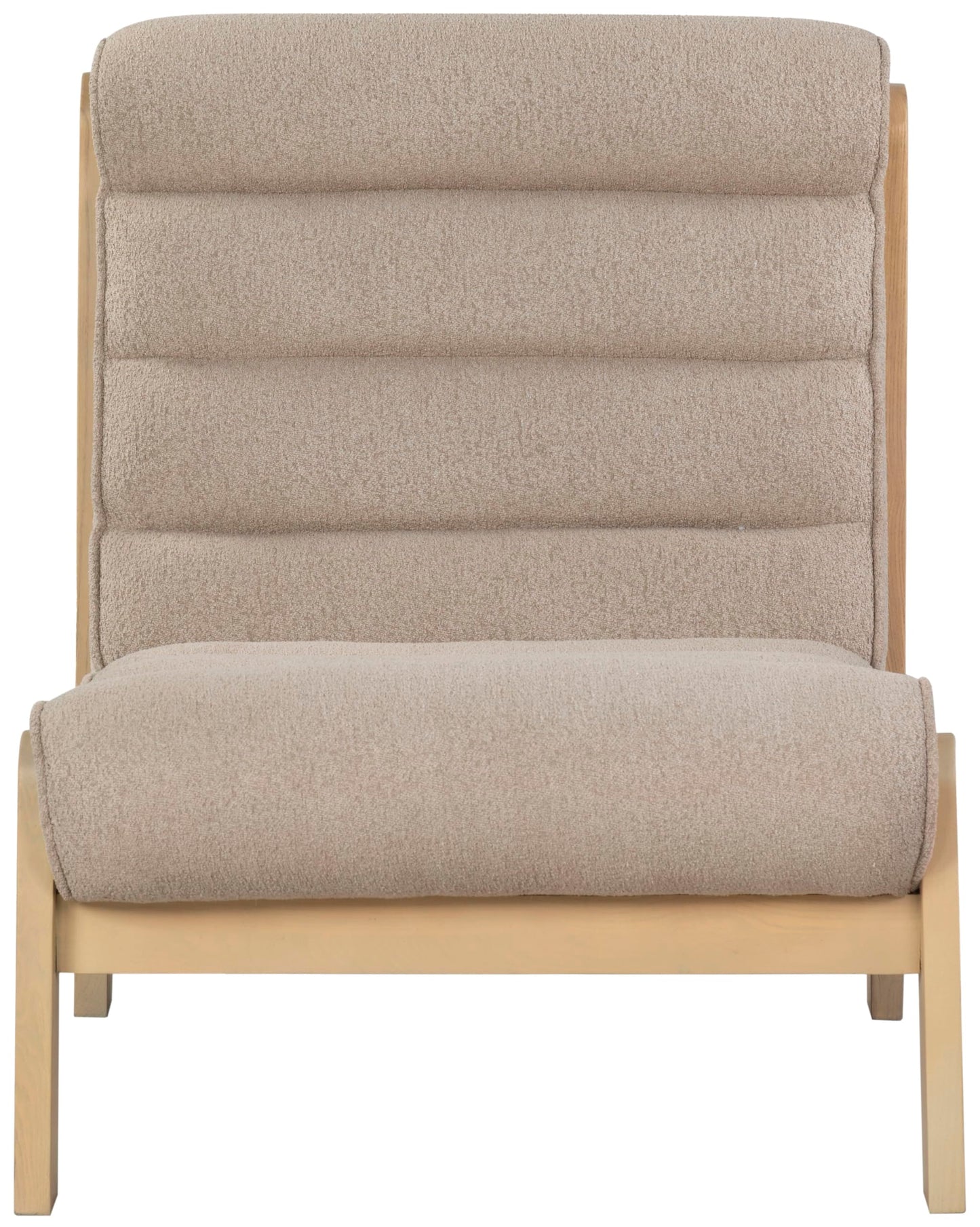 SAFAVIEH Couture Collection Trixie Light Brown Boucle/Natural Channel Tufted Accent Chair (Fully Assembled)